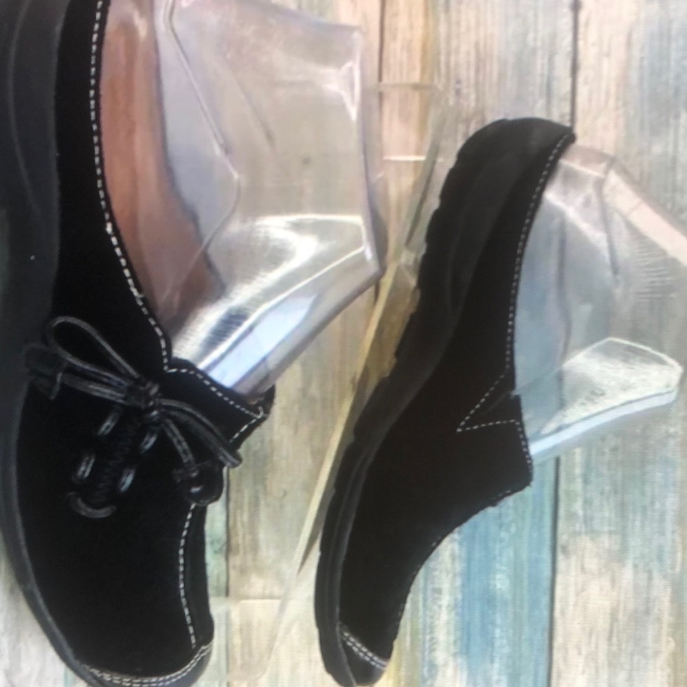 Natural soul black suede mules